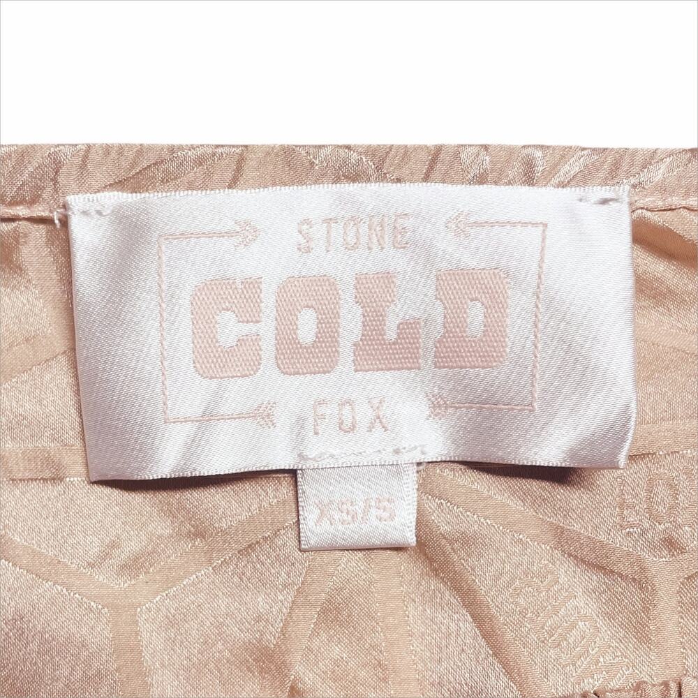 STONE COLD FOX Rumi Silk Off-The-Shoulder Cropped Blouse Dusty Rose Size XS/S - Picture 7 of 8